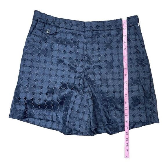 Banana Republic Flat Front High Waist Chino Blue Circle Shorts Sz 10 Classic EUC - Picture 2 of 7